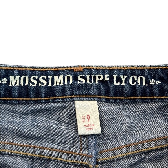 Mossimo Supply Co Denim Mini Skirt Size 9 Distressed Frayed Hem Blue Casual - Picture 2 of 4